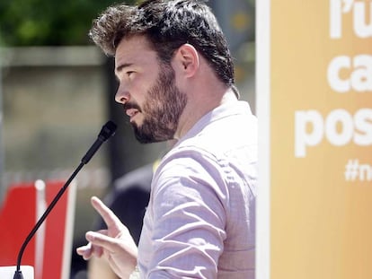 Gabriel Rufi&aacute;n, candidato de ERC, en un acto en Barcelona.