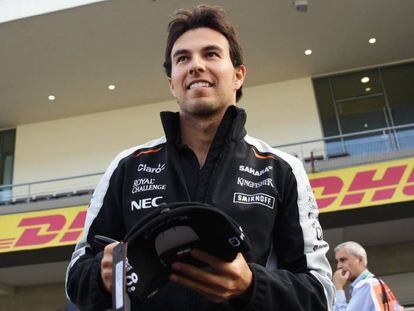 El piloto mexicano en los entrenamientos previos al Gran Premio de M&eacute;xico