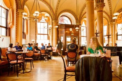 Además del clásico Café Sacher, famoso por su tarta y su historia, en Viena conviene visitar el Café Central (en la foto), en el Palais Ferstel, justo al lado del Hofburg, con más de 130 años de historia. Los vieneses siguen reuniéndose aquí para disfrutar de su magnífico café, la extraordinaria repostería e incluso, en ocasiones, los conciertos de piano.