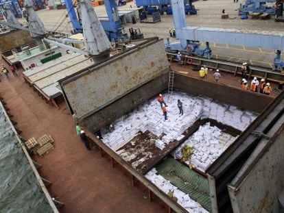 El buque norcoreano &#039;Chong Chon Gang&#039;, tras ser interceptado en el canal de Panam&aacute;.