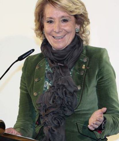 Esperanza Aguirre, durante su participaci&oacute;n ayer en el Foro Nueva Murcia.