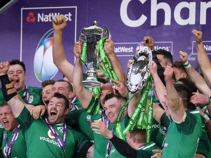 Irlanda celebra el título tras la victoria ante Inglaterra.