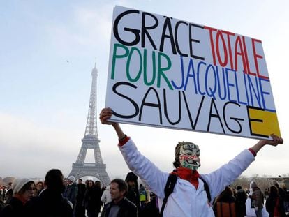 Manifestaci&oacute;n a favor de Sauvage el pasado 10 de diciembre en Par&iacute;s.