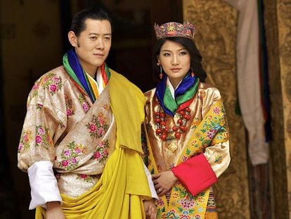 Los reyes de Bután Jihme Khesar y Jetsun Pema.