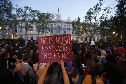 Manifestaciónn en Madrid contra la sentencia de La Manada, el 4 de mayo de 2018.