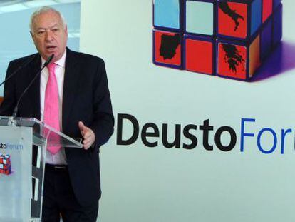 Margallo, el pasado 21 de enero en la Universidad de Deusto.