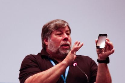 Wozniak, uno de los fundadores de Apple, durante su charla en la Campus.