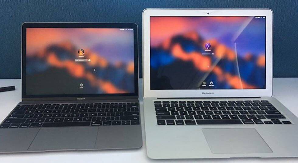 Apple podría rebajar el MacBook de 12 pulgadas (izquierda) para reemplazar al MacBook Air (derecha)