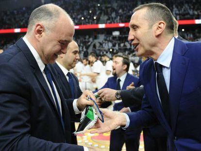 Laso y Blatt, en el Real Madrid-Darussafaka de la liga regular