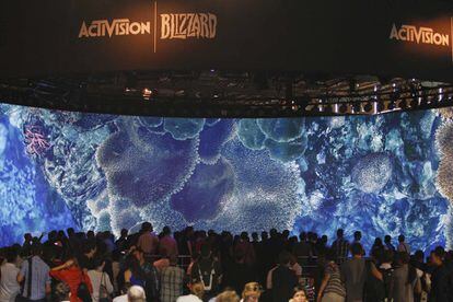 Presentación de ActiVision Blizzard en una feria de videojuegos, en Colonia.
