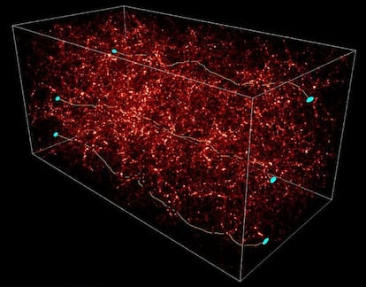 Los rayos de luz provenientes de galaxias lejanas son desviados mientras viajan a través del universo, provocando imágenes distorsionadas.