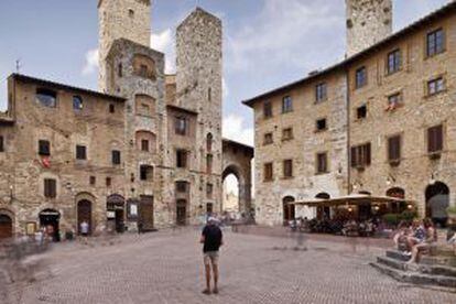 Centro histórico del pueblo toscano de San Gimignano, en Val d’Elsa.