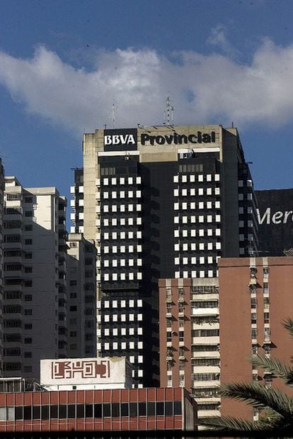 Vista general de la sede del Bnaco Provincial de Venezuela, filial del grupo español BBVA, en Caracas.