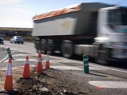 Restos de un accidente de tráfico, en una imagen de archivo.