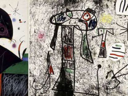 Fotograf&iacute;as del boceto de Mir&oacute; que desapareci&oacute; de la Fundaci&oacute;n del artista en Palma.