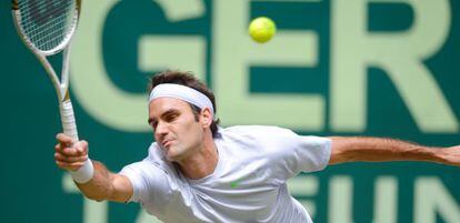 Federer, durante la final de Halle. 