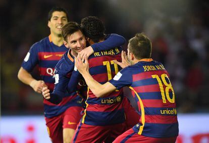 Lionel Messi celebra el uno a cero