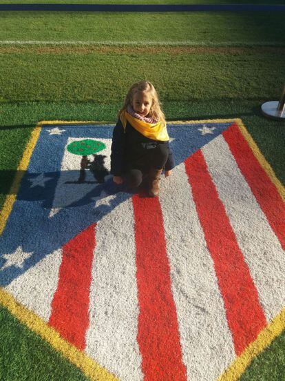 Mi hija en una excursión en Diciembre de 2016 en el Vicente Calderón del cual volvió encantada.