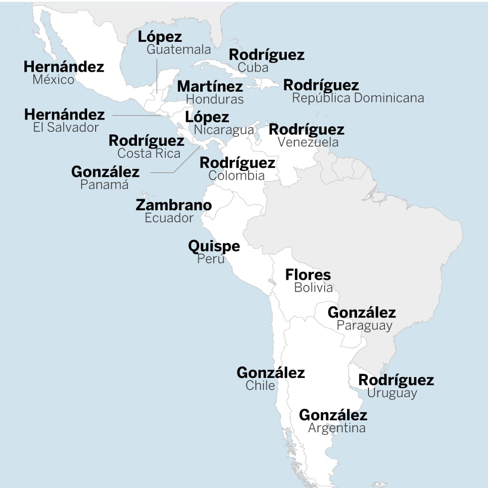 Los apellidos comunes Latinoamérica | Internacional |