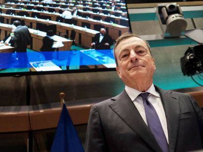 El presidente del Banco Central Europeo, Mario Draghi, en el Parlamento Europeo.