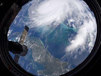 El huracán Dorian visto desde la Estación Espacial Internacional.