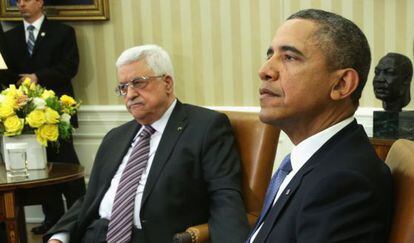 El presidente de EE UU, Barack Obama, y el de la ANP, Mahmud Abbas, en el Despacho Oval.
