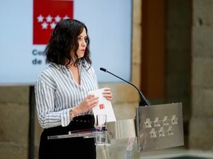 Isabel Díaz Ayuso, tras un consejo de Gobierno de la Comunidad de Madrid.