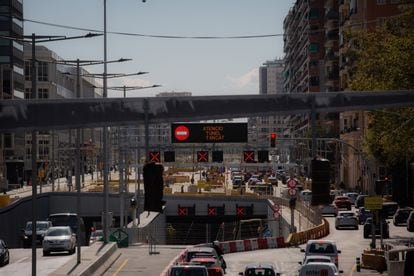 Imagen del túnel de Glories, en Barcelona, días antes de su entraba en funcionamiento en abril.