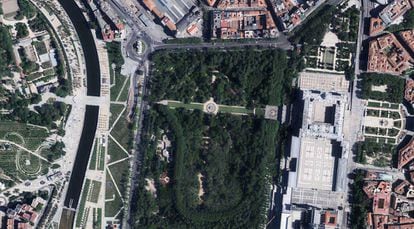 Vista aerea del Palacio Real.