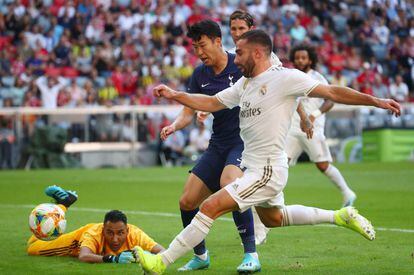 Carvajal, Navas y Son Heung-Min, en un momento del partido.