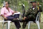 Camilo Gómez, comisionado del Gobierno y Raúl Reyes, jefe de las FARC