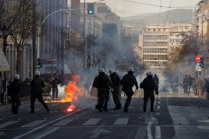 Disturbios en Atenas, este 8 de marzo.