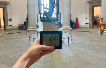 En el museo del Prado la temperatura alcanzaba los 28º.