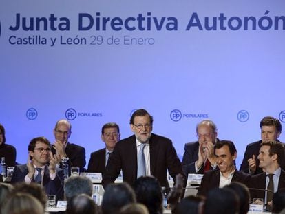 Rajoy en la junta directiva del PP de Castilla y León.