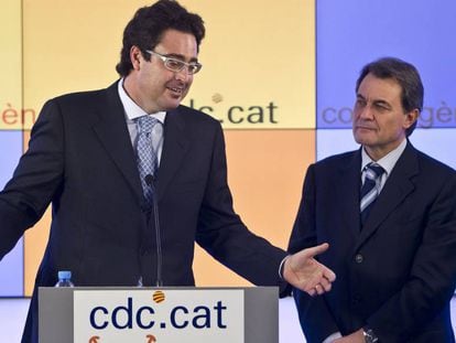 David Madí, cuando era secretario de comunicación de CDC, en 2010, con Artur Mas.