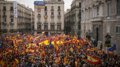 Manifestació contra el referèndum i per la unitat d'Espanya a Barcelona