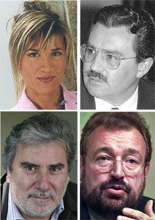 Julia Otero y Jaime Gaiteiro (arriba), y Javier Rioyo (izquierda) y Juan Tapia.