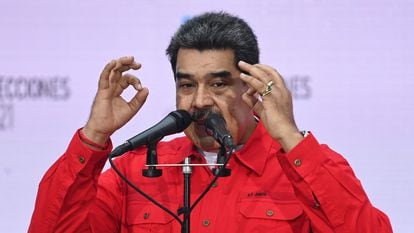 Nicolás Maduro, en una conferencia de prensa tras votar el pasado domingo.