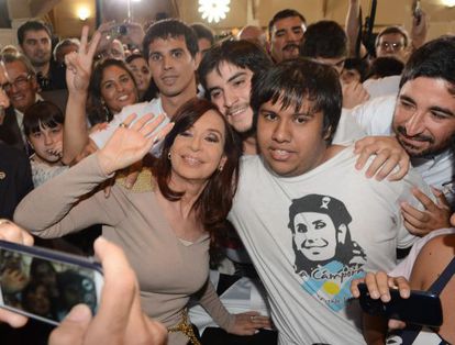 La presidenta Cristina Fern&aacute;ndez en un acto oficial