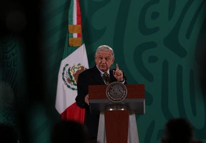 El presidente de México, Andrés Manuel López Obrador, en su conferencia de prensa diaria.