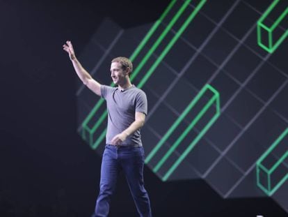 Mark Zuckerberg en el escenario de Oculus Connect.