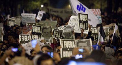Una marcha por el caso Ayotzinapa en noviembre pasado.