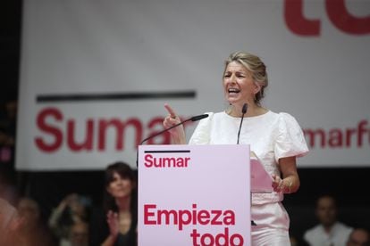 Yolanda Díaz (en la imagen) ha presentado este domingo su candidatura a las elecciones generales, que se celebrarán, previsiblemente, en diciembre. 