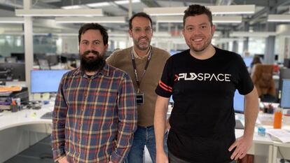 Raúl Torres, CEO y cofundador de PLD Space, Ezequiel Sánchez, presidente ejecutivo, y Raúl Verdú, cofundador y COO.