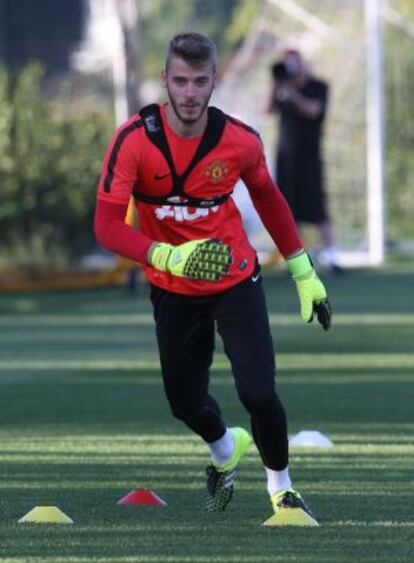 David de Gea se entrena con el United.