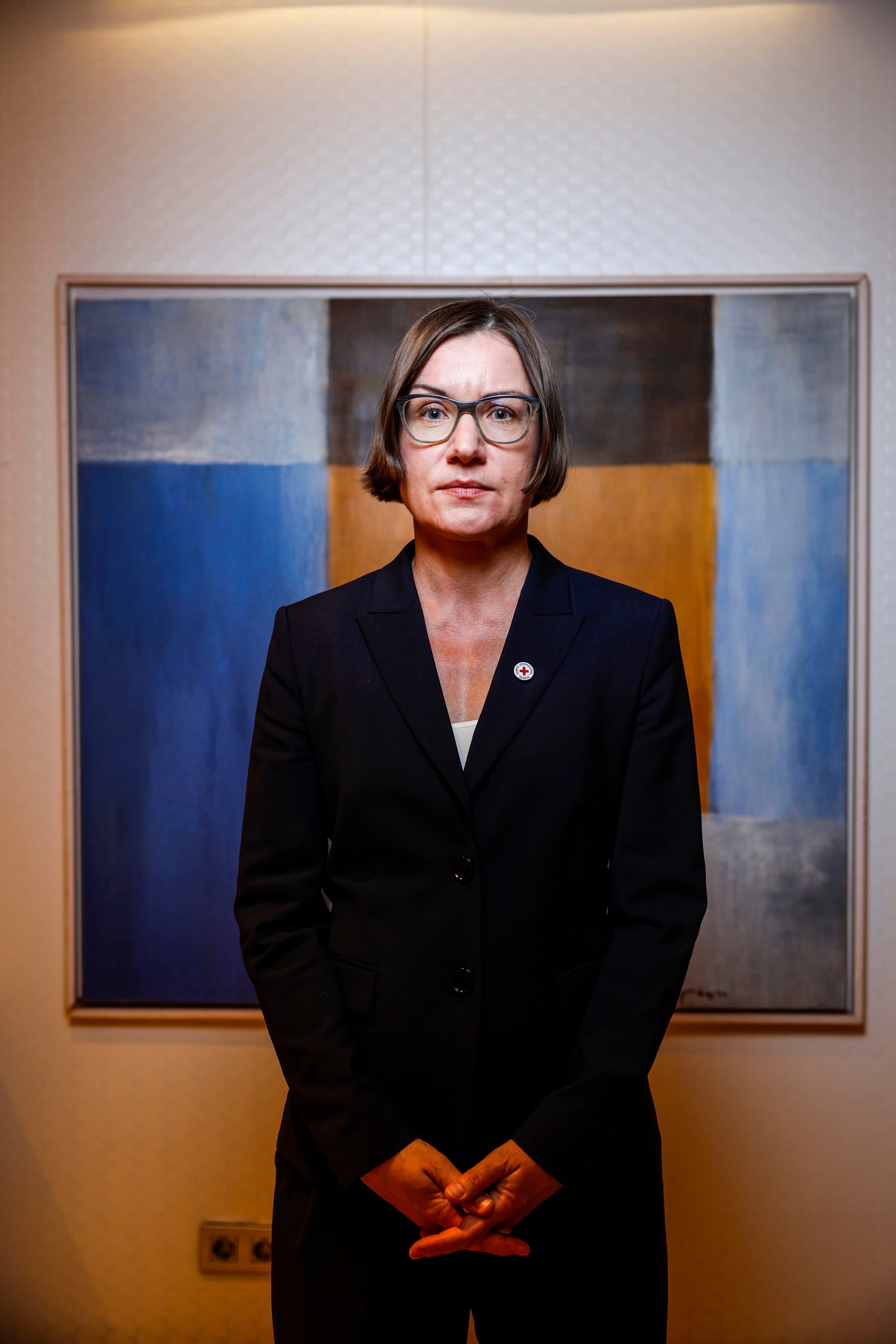 Mirjana Spoljaric, presidente do Comitê Internacional da Cruz Vermelha.  em Madrid. 