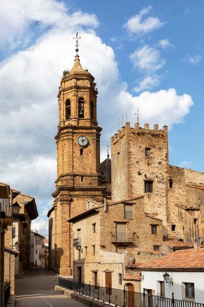 Campanario de la torre de los Nublos, en La Iglesuela del Cid (Teruel).
