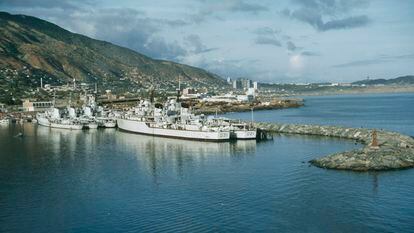 Una vista del puerto La Guaira, en 1960.