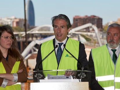 El ministre de Foment, Íñigo de la Serna, a les obres de la Sagrera.