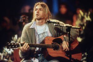 Kurt Cobain durante un concierto en Nueva York, en 1993.